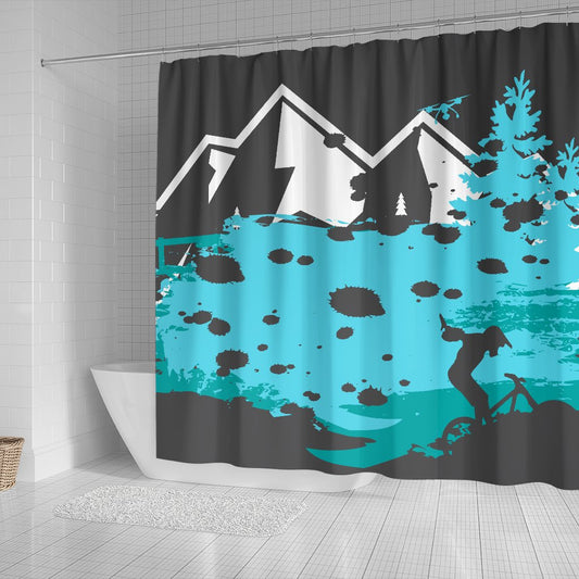 Mountain Bike Design Shower Curtain