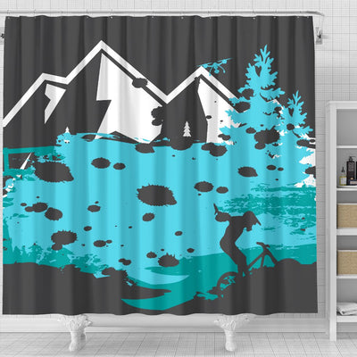 Mountain Bike Design Shower Curtain