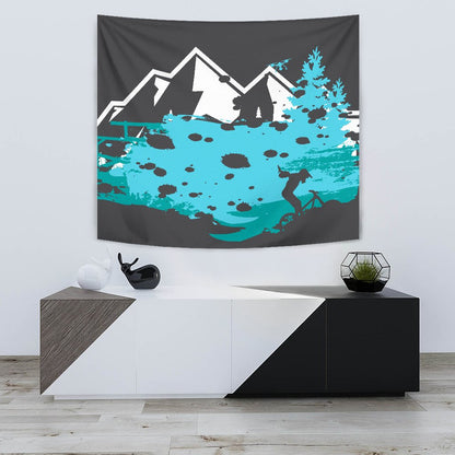 Mountain Bike Design Wall Tapestry