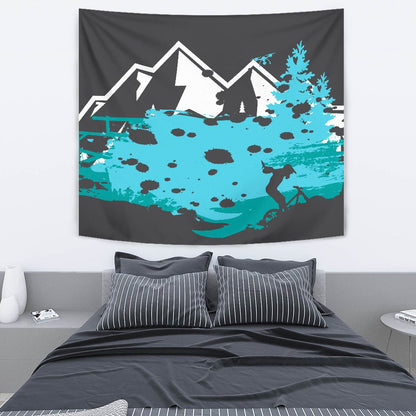 Mountain Bike Design Wall Tapestry