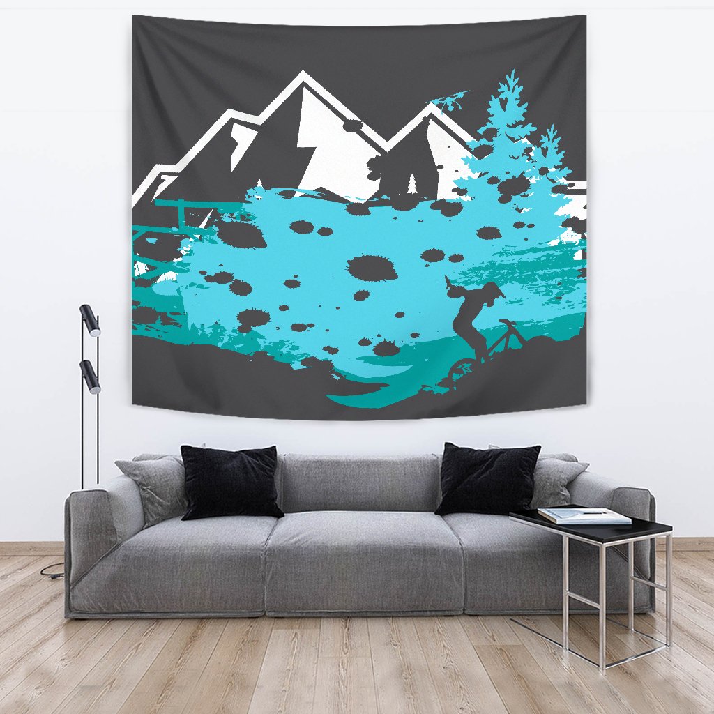 Mountain Bike Design Wall Tapestry