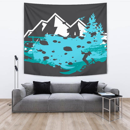 Mountain Bike Design Wall Tapestry