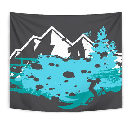 Mountain Bike Design Wall Tapestry