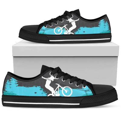 Mountain Bike Design Women High Top Canvas Shoes