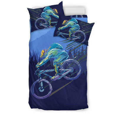 Mountain Bike Downhill Duvet Cover Bedding Set