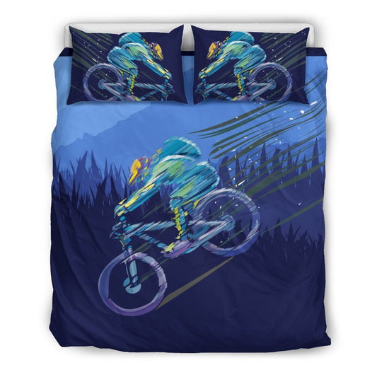 Mountain Bike Downhill Duvet Cover Bedding Set
