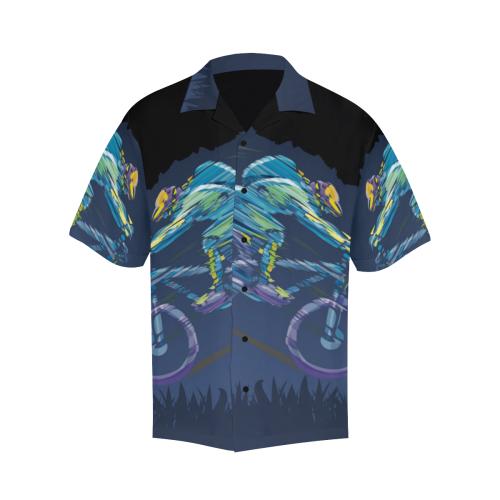 Mountain Bike Downhill Men Hawaiian Shirt