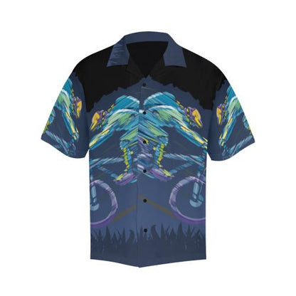 Mountain Bike Downhill Men Hawaiian Shirt