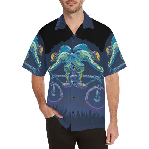 Mountain Bike Downhill Men Hawaiian Shirt