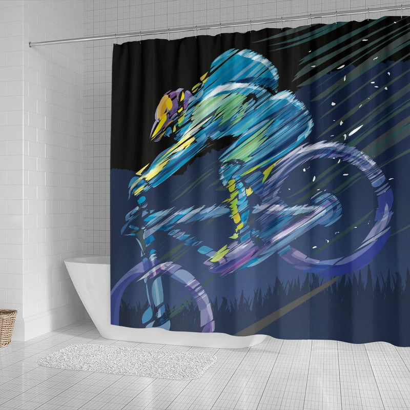 Mountain Bike Downhill Shower Curtain