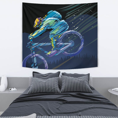 Mountain Bike Downhill Wall Tapestry