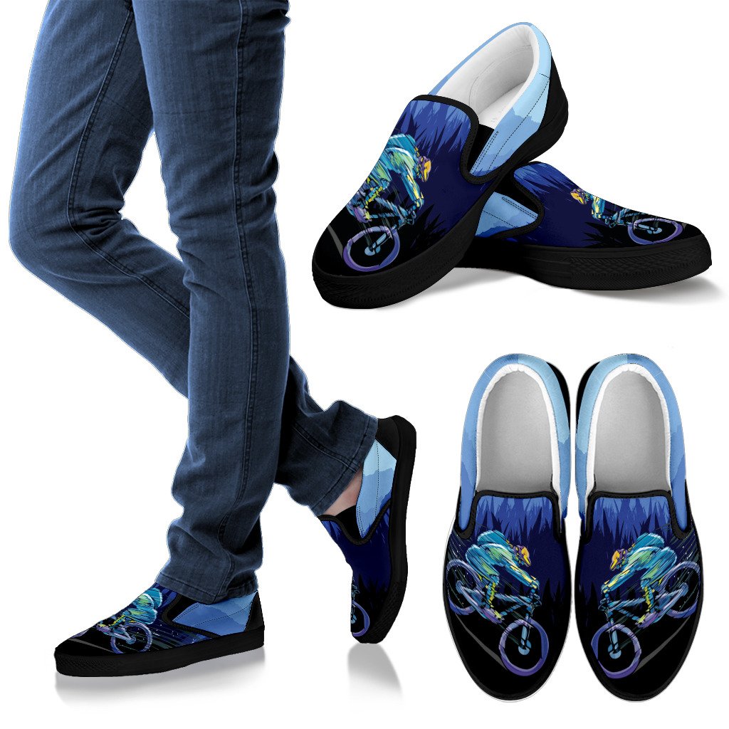 Mountain Bike Downhill Women Canvas Slip On Shoes