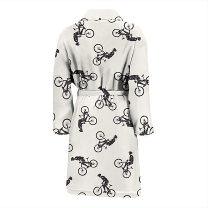 Mountain bike Pattern Print Design 01 Men Bathrobe-JORJUNE.COM