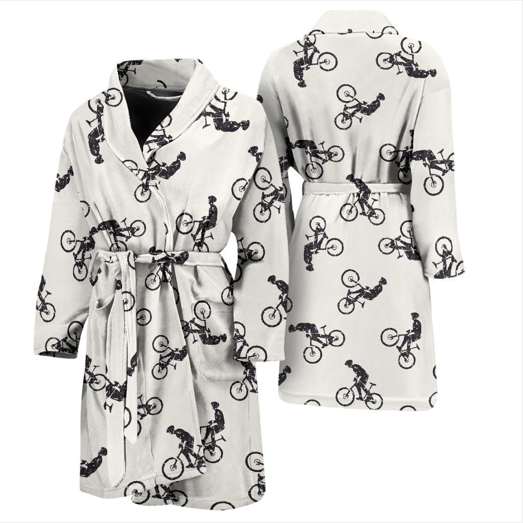 Mountain bike Pattern Print Design 01 Men Bathrobe-JORJUNE.COM