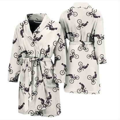 Mountain bike Pattern Print Design 01 Men Bathrobe-JORJUNE.COM