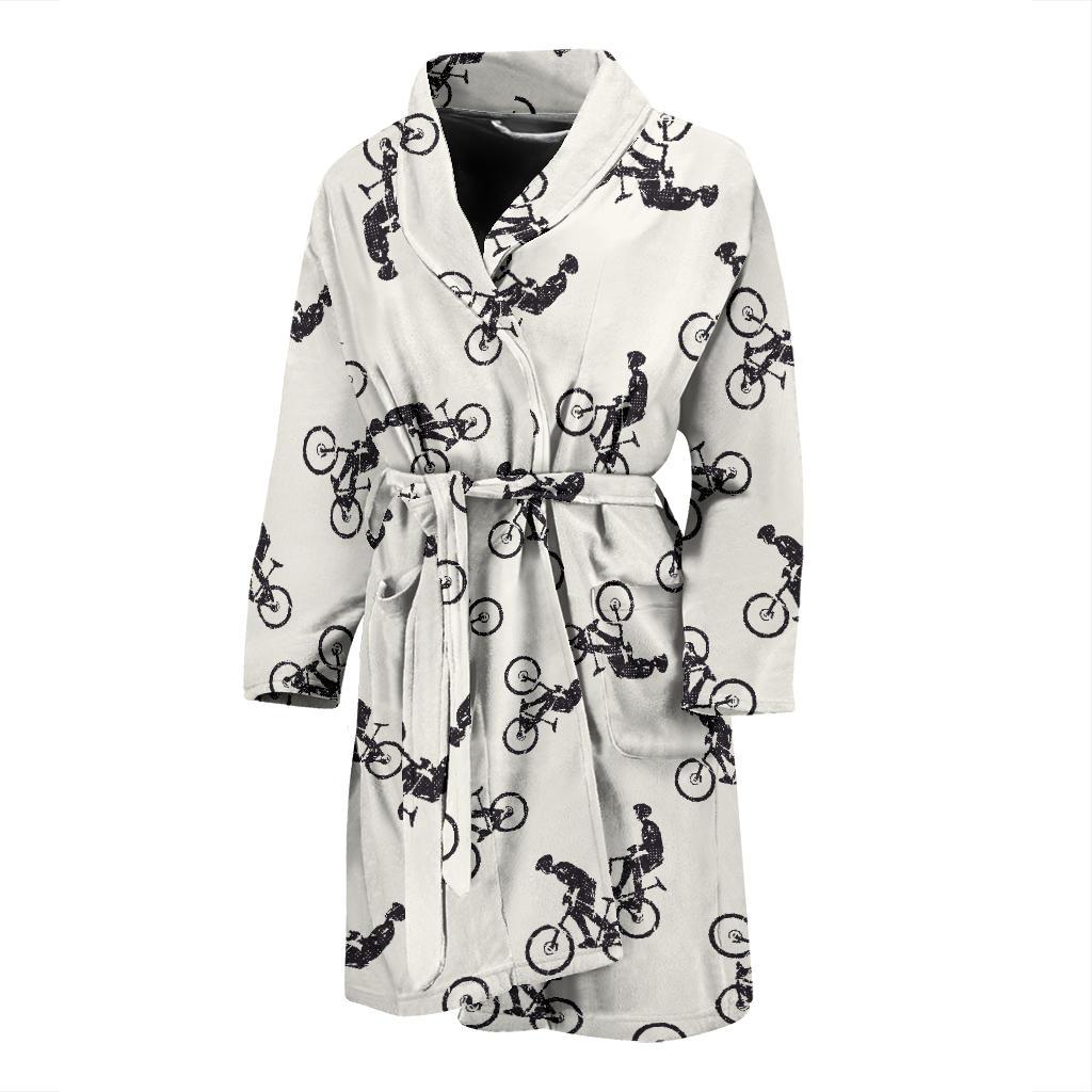 Mountain bike Pattern Print Design 01 Men Bathrobe-JORJUNE.COM