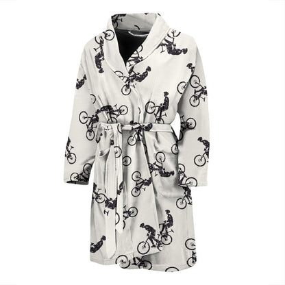 Mountain bike Pattern Print Design 01 Men Bathrobe-JORJUNE.COM