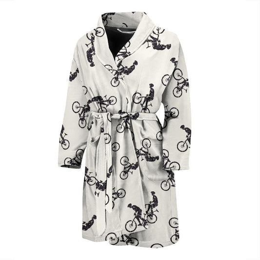 Mountain bike Pattern Print Design 01 Men Bathrobe-JORJUNE.COM