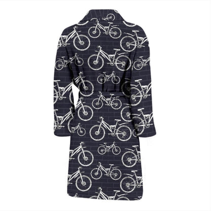 Mountain bike Pattern Print Design 02 Men Bathrobe-JORJUNE.COM