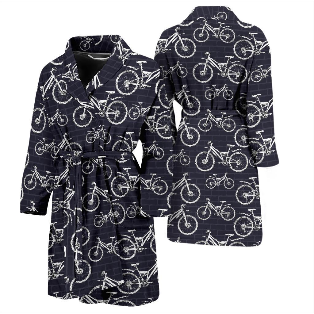 Mountain bike Pattern Print Design 02 Men Bathrobe-JORJUNE.COM