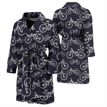 Mountain bike Pattern Print Design 02 Men Bathrobe-JORJUNE.COM