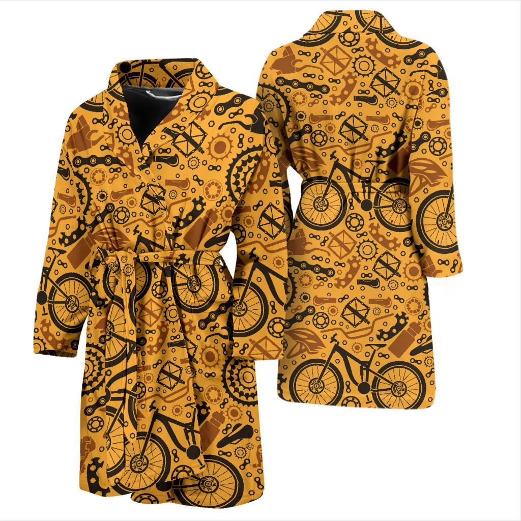 Mountain bike Pattern Print Design 03 Men Bathrobe-JORJUNE.COM