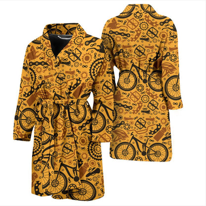 Mountain bike Pattern Print Design 03 Men Bathrobe-JORJUNE.COM