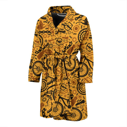 Mountain bike Pattern Print Design 03 Men Bathrobe-JORJUNE.COM
