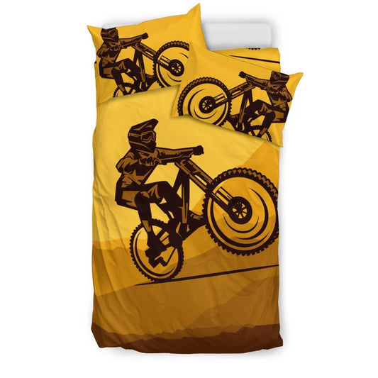 Mountain Bike Print Duvet Cover Bedding Set
