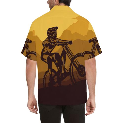 Mountain Bike Print Men Hawaiian Shirt