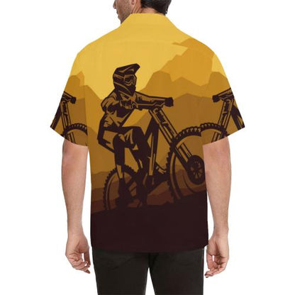 Mountain Bike Print Men Hawaiian Shirt