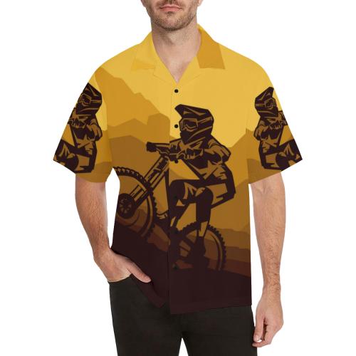 Mountain Bike Print Men Hawaiian Shirt