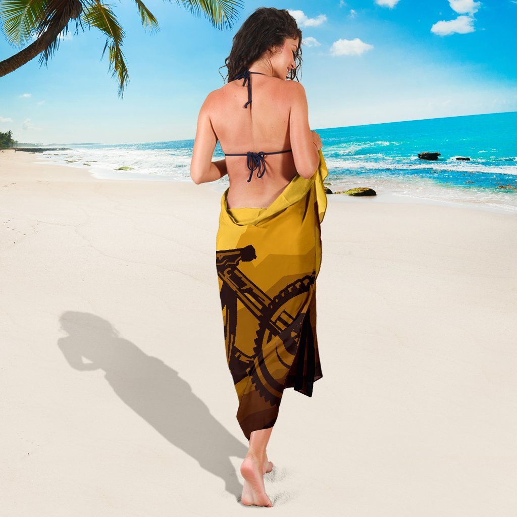 Mountain Bike Print Beach Sarong Pareo Wrap