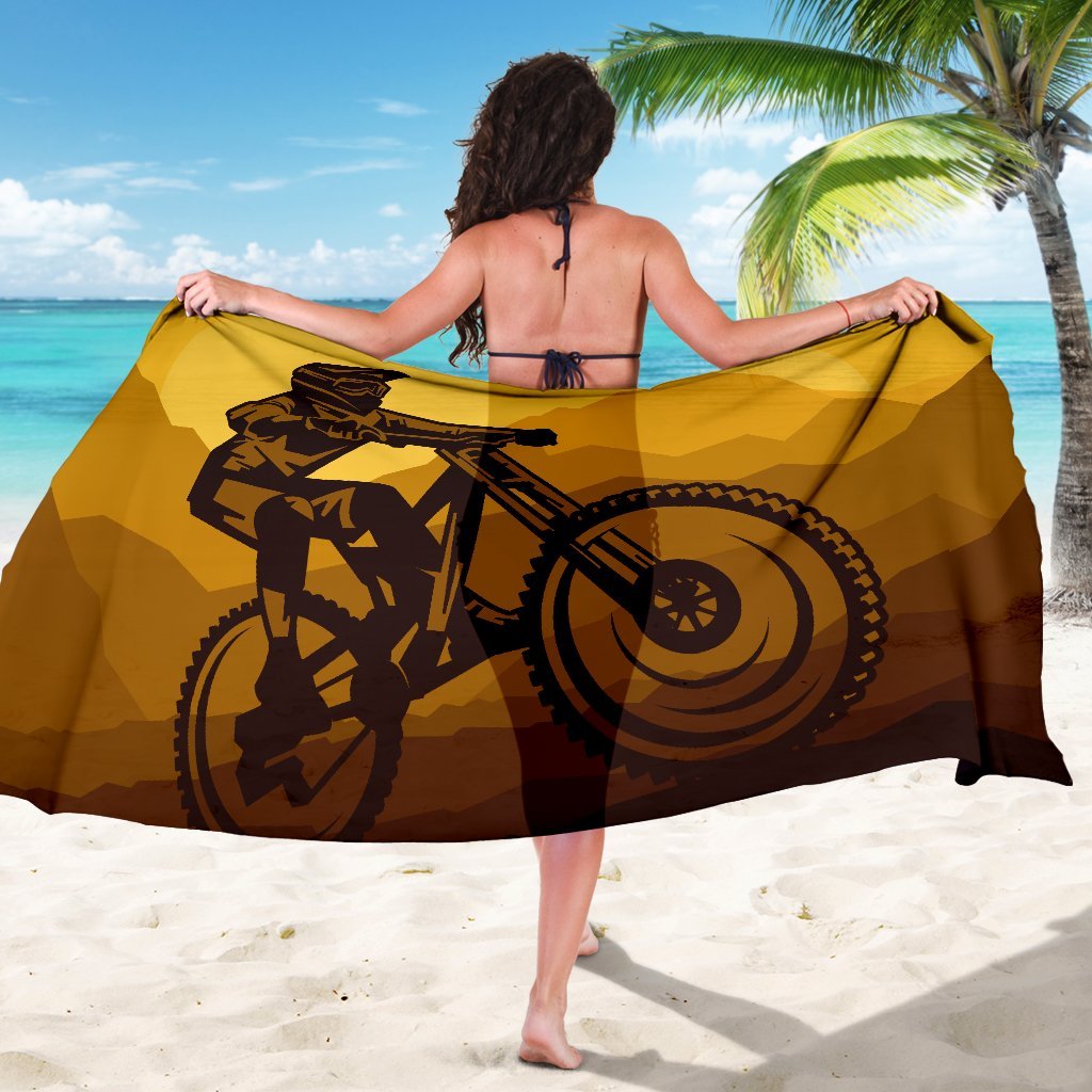 Mountain Bike Print Beach Sarong Pareo Wrap
