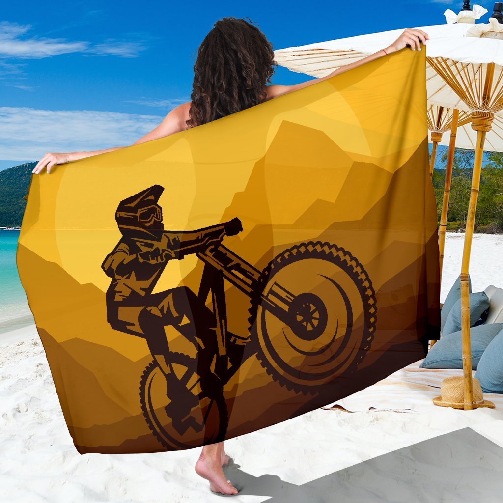 Mountain Bike Print Beach Sarong Pareo Wrap