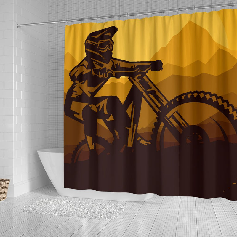 Mountain Bike Print Shower Curtain