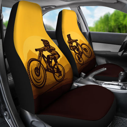 Mountain Bike Print Universal Fit Car Seat Covers