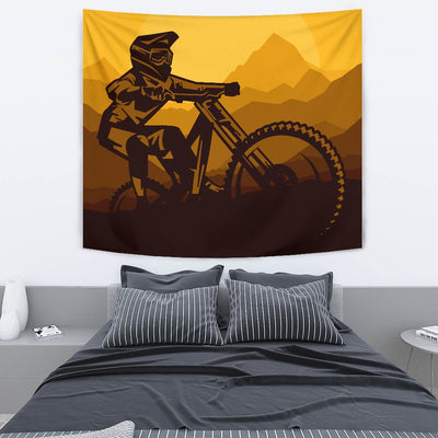 Mountain Bike Print Wall Tapestry