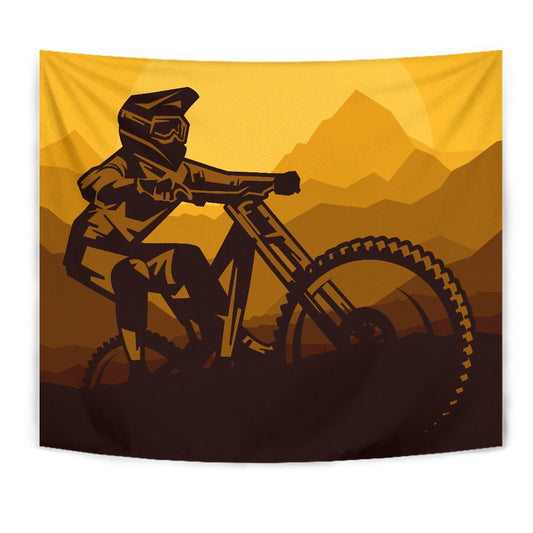 Mountain Bike Print Wall Tapestry