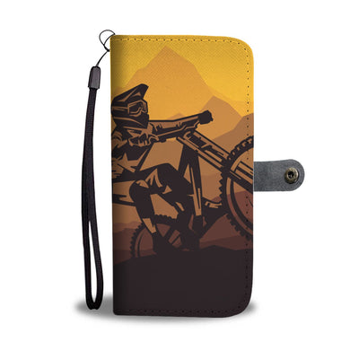 Mountain Bike Print Wallet Phone Case