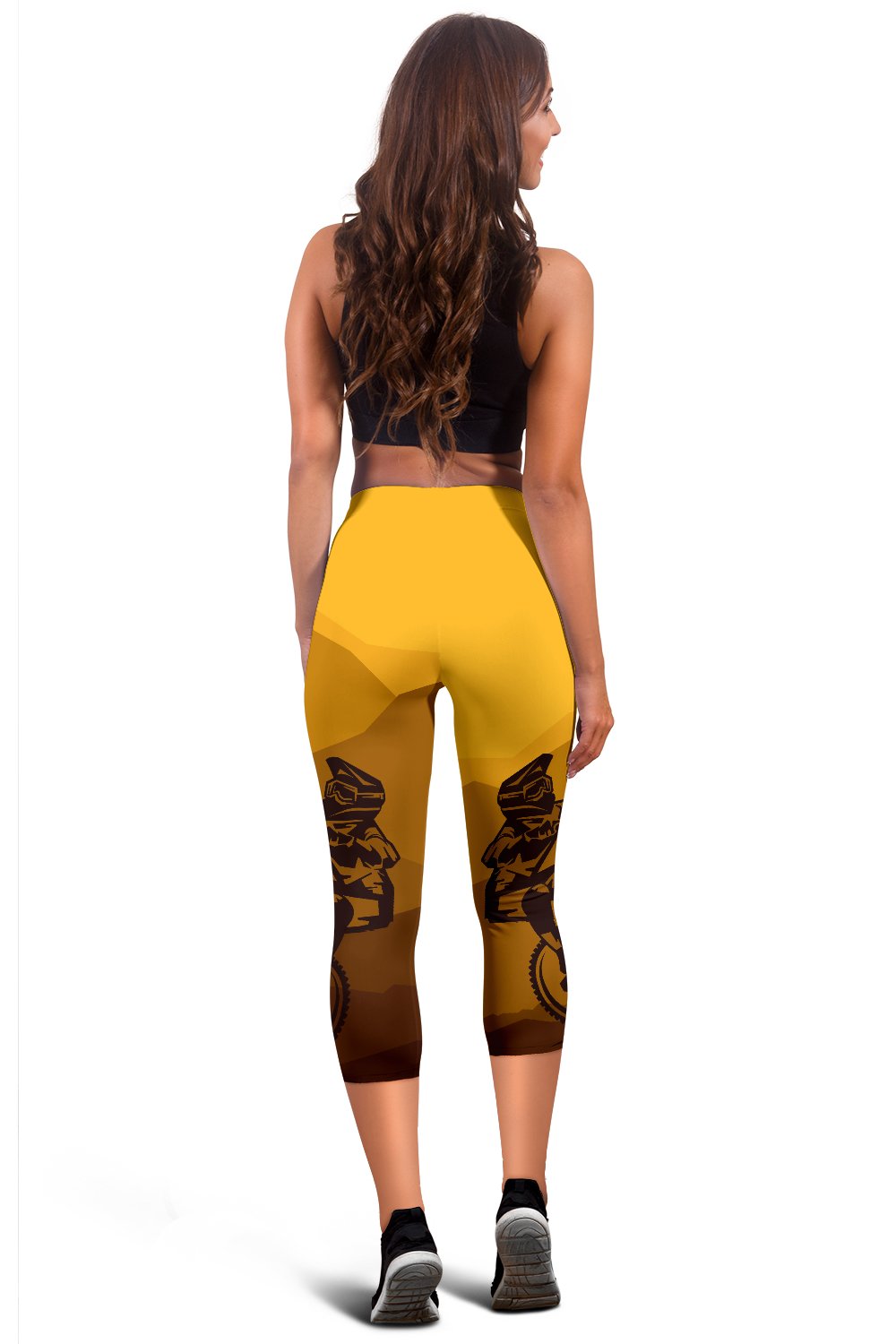 Mountain Bike Print Women Capris