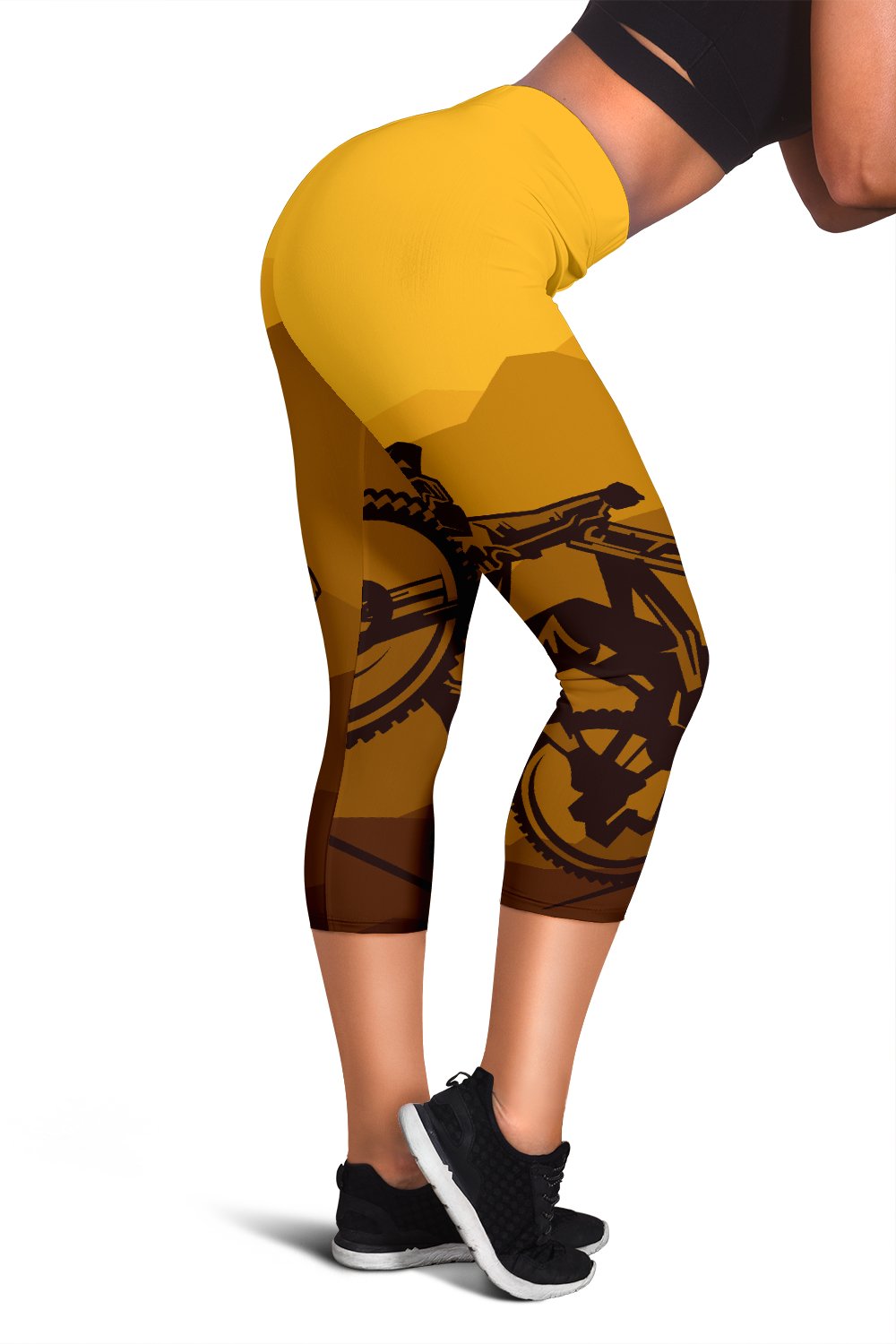 Mountain Bike Print Women Capris