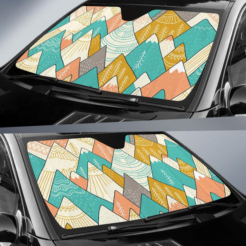 Mountain Pattern Print Design 02 Car Sun Shades-JORJUNE.COM