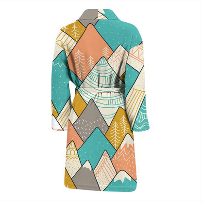 Mountain Pattern Print Design 02 Men Bathrobe-JORJUNE.COM