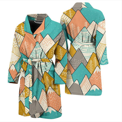 Mountain Pattern Print Design 02 Men Bathrobe-JORJUNE.COM