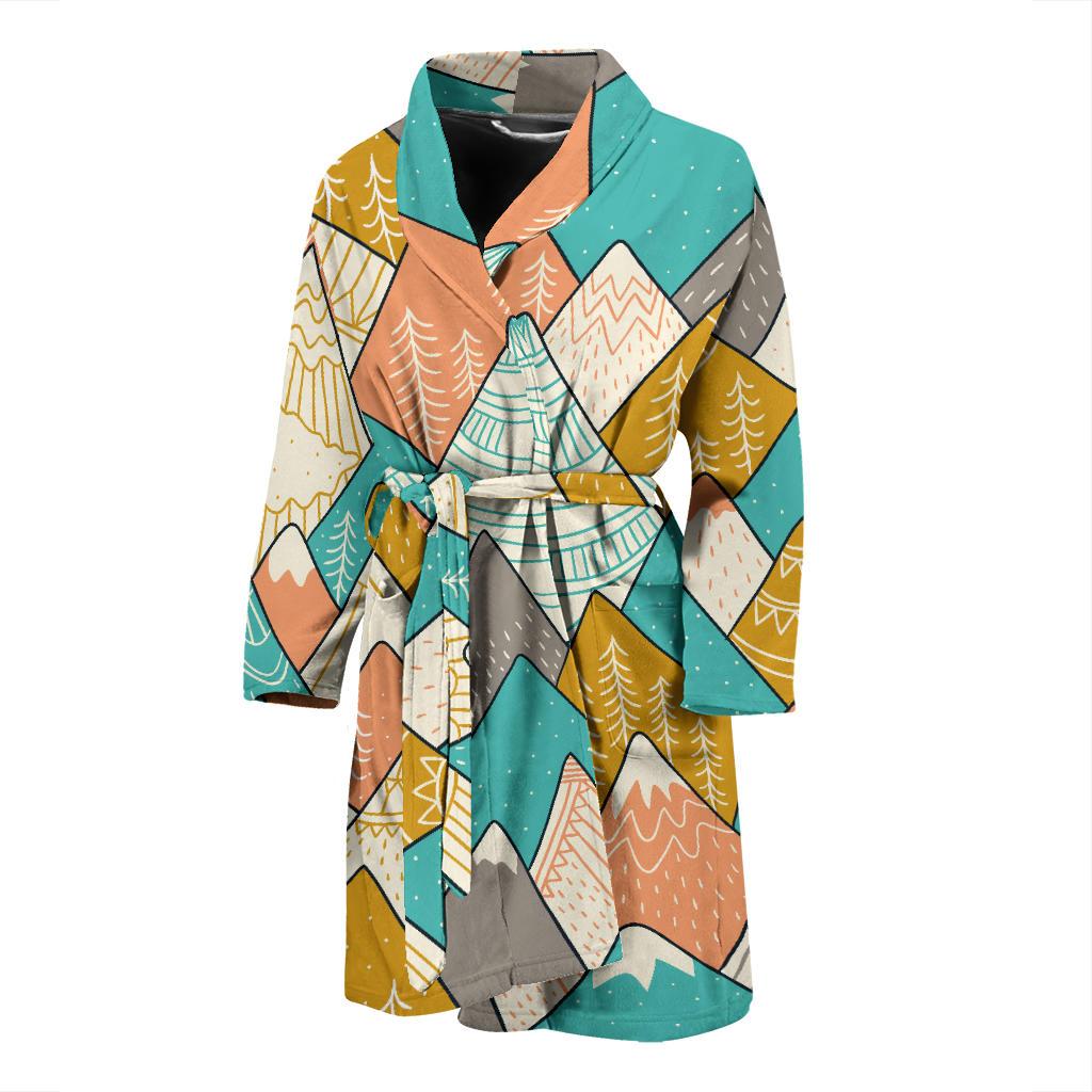 Mountain Pattern Print Design 02 Men Bathrobe-JORJUNE.COM