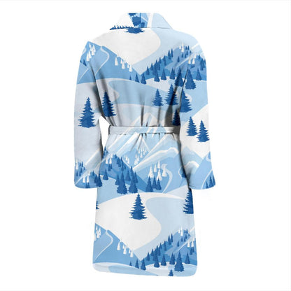 Mountain Pattern Print Design 03 Men Bathrobe-JORJUNE.COM
