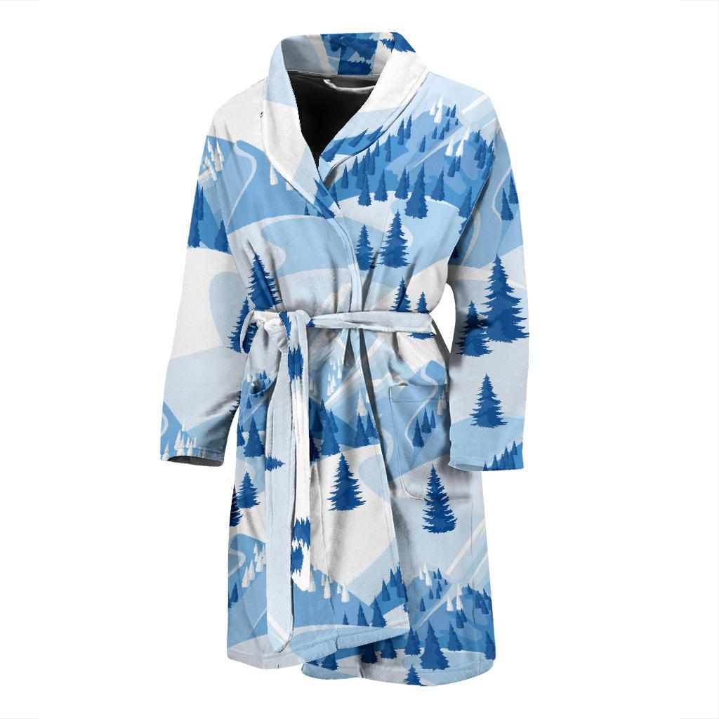 Mountain Pattern Print Design 03 Men Bathrobe-JORJUNE.COM
