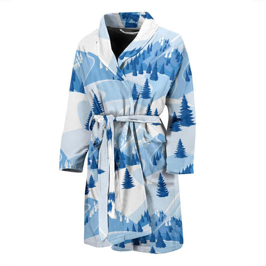 Mountain Pattern Print Design 03 Men Bathrobe-JORJUNE.COM