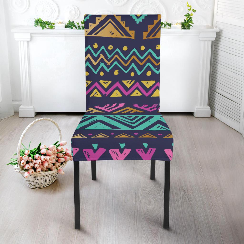Multicolor Tribal aztec Dining Chair Slipcover-JORJUNE.COM